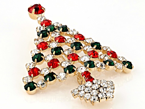 Transpac Tree Remember Love Christmas Brooch – Gold Tone Zinc Alloy, 2 Inch, Gift Card Included