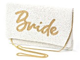 "Bride" White Bead Clutch