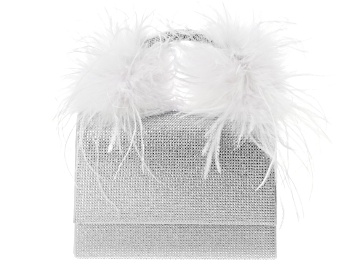 Picture of Crystal With Faux Feather Clutch