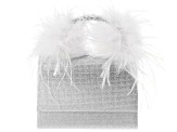 Crystal With Faux Feather Clutch