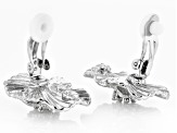 Floral Silver Tone Clip-On Earrings