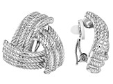 Silver Tone Knot Clip-On Earrings