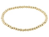 White Crystal Gold Tone Stretch Bracelets Set of 4