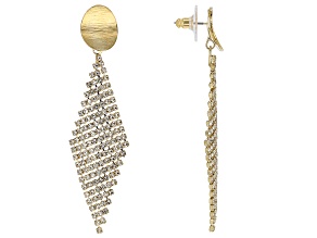 Glass Crystal Gold Tone Dangle Earrings