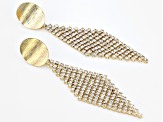 Glass Crystal Gold Tone Dangle Earrings
