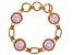 Pink Imitation Pearl Gold Tone Bracelet