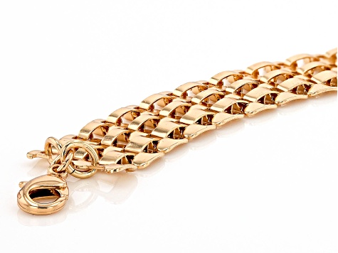 Gold Tone Panther Chain Bracelet