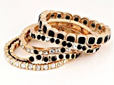 Black & White Crystal Gold Tone Stretch Bracelet Set of 5