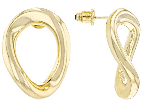 White Cubic Zirconia Gold Tone Set of 6 Earrings - OPW657 | JTV.com
