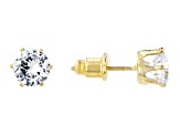 White Cubic Zirconia Gold Tone Set of 6 Earrings