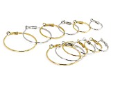 Gold Tone & Silver Tone Set of 6 Hoop Earrings