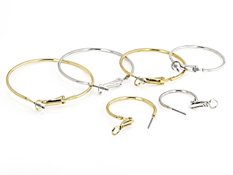 Gold Tone & Silver Tone Set of 6 Hoop Earrings