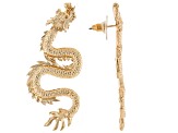 Gold Tone Dragon Drop Earrings