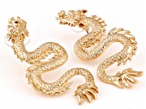 Gold Tone Dragon Drop Earrings