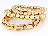 Gold Tone Stretch Bracelet Set of 3