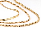 Gold Tone Necklace Set Of 3