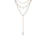 Imitation Pearl Gold Tone 3 Layer Necklace