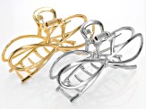 Gold Tone & Silver Tone Bow Hair Claw Set of 2