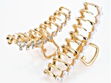 Crystal & Imitation Pearl Gold Tone Hair Claws Set of 2