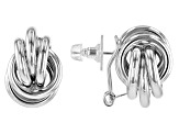 Gold Tone And Silver Tone Knot Earrings Set of 2