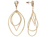 Champagne Crystal Gold Tone Dangle Earrings