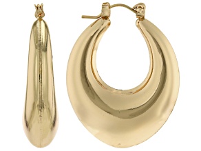 Gold Tone Thick Hoop Earrings