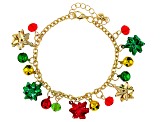 Gold Tone Bow Charm Bracelet