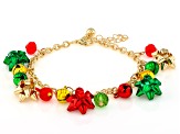 Gold Tone Bow Charm Bracelet
