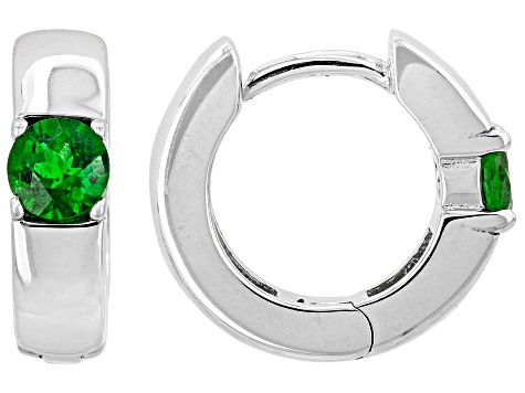 Green Chrome Diopside Rhodium Over Sterling Silver Earrings 0.54ctw