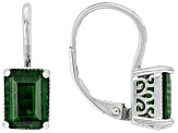 Green Chrome Diopside Rhodium Over Sterling Silver Earrings 2.79ctw