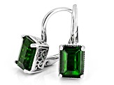 Green Chrome Diopside Rhodium Over Sterling Silver Earrings 2.79ctw