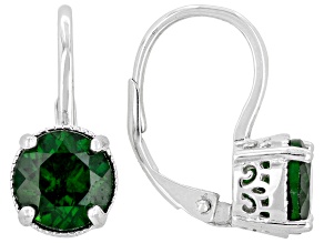 Green Chrome Diopside Rhodium Over Sterling Silver Earrings 2.52ctw
