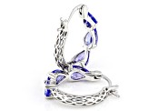 Blue Tanzanite Rhodium Over Sterling Silver Hoop Earrings 2.05ctw