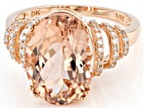 Peach Morganite 10k Rose Gold Ring 5.22ctw