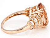 Peach Morganite 10k Rose Gold Ring 5.22ctw