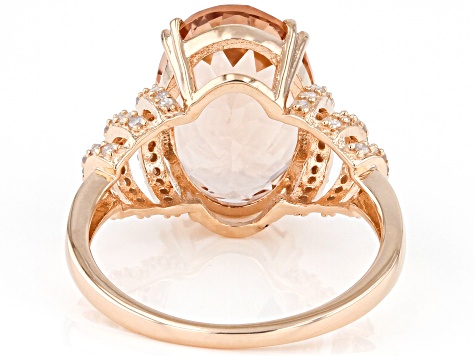 Peach Morganite 10k Rose Gold Ring 5.22ctw