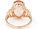 Peach Morganite 10k Rose Gold Ring 5.22ctw