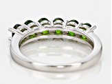 Green Chrome Diopside Rhodium Over Sterling Silver Band Ring .97ctw.