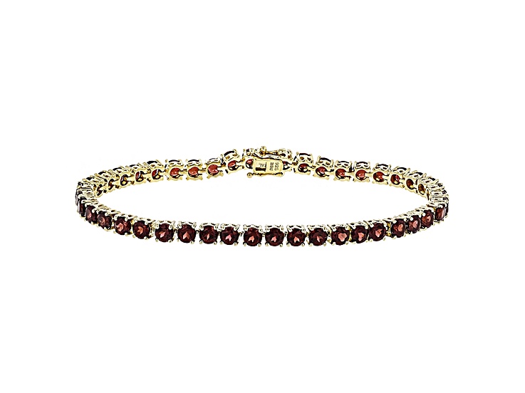 Red Garnet 18K Yellow Gold Over Sterling Silver Tennis Bracelet 14.52ctw