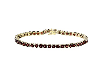Picture of Red Garnet 18K Yellow Gold Over Sterling Silver Tennis Bracelet 14.52ctw