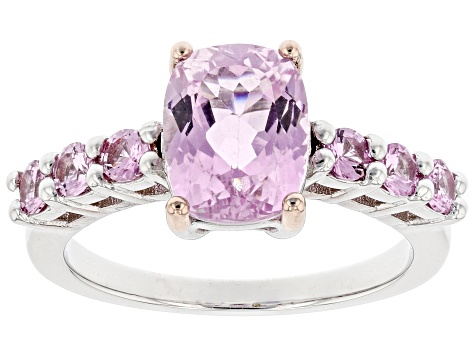 Pink Kunzite Rhodium Over Sterling Silver Ring 2.70ctw