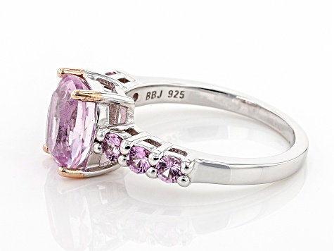 Pink Kunzite Rhodium Over Sterling Silver Ring 2.70ctw