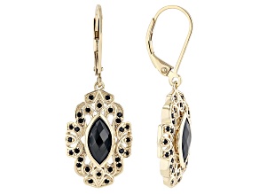 Black Spinel 18k Yellow Gold Over Sterling Silver Earrings 2.01ctw