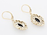 Black Spinel 18k Yellow Gold Over Sterling Silver Earrings 2.01ctw