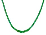 Green Beryl Rhodium Over Sterling Silver Beaded Necklace