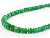 Green Beryl Rhodium Over Sterling Silver Beaded Necklace