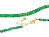 Green Emerald 18K Yellow Gold Over Sterling Silver Beaded Graduated Necklace