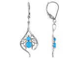 Blue Sleeping Beauty Turquoise Rhodium Over Sterling Silver Earrings