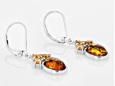 Amber Rhodium Over Silver Leverback Earrings 1.90ctw