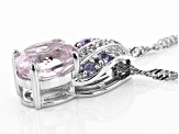 Pink Kunzite Rhodium OverSilver Pendant With Chain 2.25ctw
